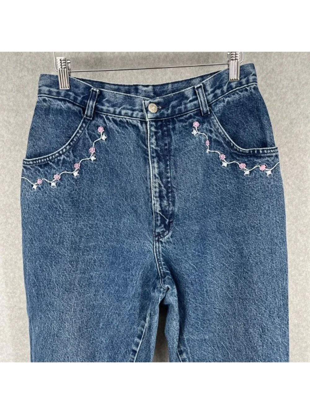 Vtg Kenny Rogers Bareback Jeans Size 29 Denim High Rise Western Lady Embroidered